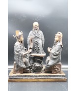 Vtg Chinese Bronze Statue 3 Wise Men Elders Playing Checkers 15x14x11&quot; D... - $13,965.88 MXN