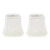 Royal Designs Square Cut Corner Bell Lamp Shade, White, 8&quot;x14&quot;x11.25&quot;, Set of 2 - £95.08 GBP