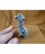 Y-GIR-ST-737 Spotted jasper GIRAFFE gemstone FIGURINE giraffes stone statue - $32.05 CAD