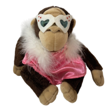AGC small plush monkey chimp chimpanzee diva princess pink dress boa NO SOUND - £11.86 GBP