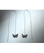 Butterfly Threader 925 Sterling Silver Earrings - £5.74 GBP