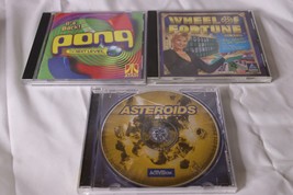 Lot of 3 Vintage PC Games, CD ROM, Win 95/98  Wheel of Fortune, Pong, Asteroids - $17.81