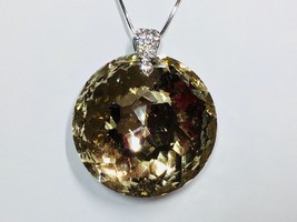 Sparkly Chocolate Brown Round Glass Crystal Pendant Necklace (2&quot; diameter) - £3.89 GBP
