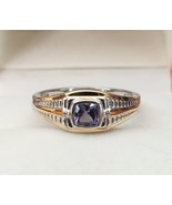 Men&#39;s Tanzanite &amp; Zircon Ring in Platinum Over Sterling Yellow Gold Acce... - £102.19 GBP