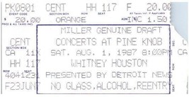 Whitney Houston Ticket Stub August 1 1987 Pine Knob Michigan - £19.46 GBP
