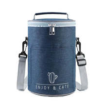 Round Lunch Bag Insulated Lunch Box Foldable &amp; Portable Lunch Tote M(Tibetan) - £3.15 GBP