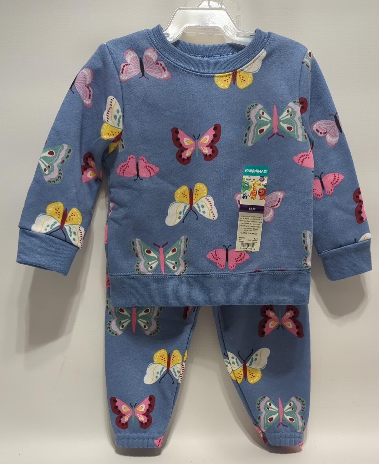 Primary image for Garanimals Toddler Girl 2 Piece Fleece Top & Jogger Pant Set, Blue Size 12M