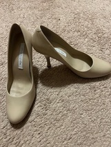 Women&#39;s Heels Pumps Maripe Tan Size 6 Leather Upper Material 3 1/2 Inch ... - £27.96 GBP