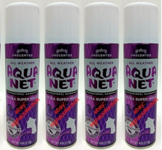 ( LOT 4 ) Aqua Net Extra Super Hold Professional Hair Spray Unscented 4 oz Each - £31.04 GBP