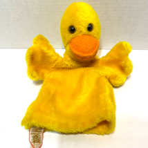 Vintage 1978 R Dakin Plush Duck Hand Puppet Stuffed Animal Yellow Orange 10&quot; - £10.07 GBP
