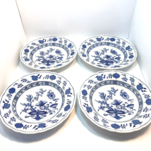 Blue Onion Soup Bowls Bavaria Germany Vintage Porcelain Blue and White Set of 4 - £48.42 GBP