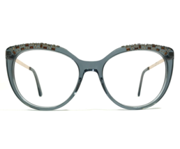bebe Eyeglasses Frames BB7223 450 AQUA CRYSTAL Clear Blue Gold Cat Eye 56-18-140 - £73.35 GBP