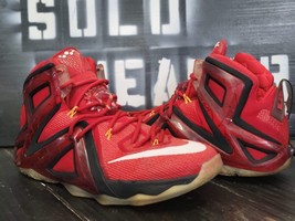 2014 Nike Lebron XII Elite Red/Gold Basketball Shoes 724559-618 Men 12 - £72.79 GBP