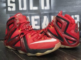 2014 Nike Lebron XII Elite Red/Gold Basketball Shoes 724559-618 Men 12 - £69.23 GBP