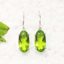 Gorgeous GREEN PERIDOT Gemstone Earrings, Birthstone Earrings, 925 Sterling Silv - £30.05 GBP