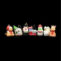 Vintage Miniature Christmas Ornaments Set of 7 Porcelain - £11.85 GBP
