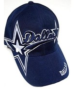 Dallas City Blue Hat Cap Script Visor Embroidered Signature Double Cowbo... - €7,29 EUR