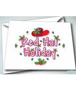 6 NOTE CARDS W/ ENVELOPES RED HAT HOLIDAY CHRISTMAS DESIGN FOR LADIES OF... - $12.19