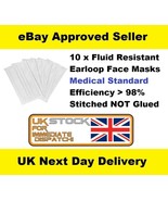 10 Pack Face Masks Coverings UK Stock Next Day Type 2R or 3Ply Earloop Mask