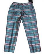 Ralph Lauren Teal Plaid Lined Lghtwght Nubby Silk Picnic Pants Wm&#39;s 8 NW... - $54.69 CAD