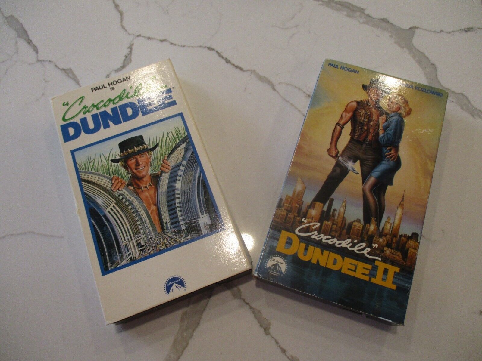 VHS Crocodile Dundee movie set Crocodile Dundee 2 Paramount Paul Hogan - $49.99
