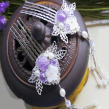 Amethyst Hair Comb Hair Piece Cosplay - £27.56 GBP