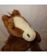 Horse Pony Brown White Stuffed Animal 17&quot; Plush Toy Build A Bear - £18.81 GBP