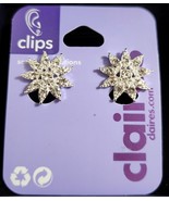 Claire&#39;s Flower Rhinestone Clip On Earrings - £3.47 GBP