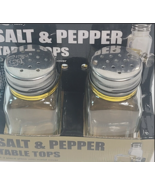 Restaurant Style Salt and Pepper Shakers with Stainless Tops Set of 2 Ch... - £7.45 GBP