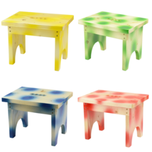 Kids Colourful Solid Wood Wooden Eco Friendly Stool Child Toddler Children - £22.07 GBP