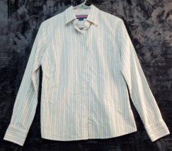 Vineyard Vines Shirt Women Size 4 Multi Striped Long Sleeve Collared Button Down - £12.09 GBP