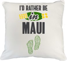 Make Your Mark Design I&#39;d Rather Be in Maui Unique White Pillow Cover for Men an - £19.35 GBP+