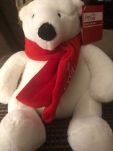 7.5&quot; Coca Cola Boyds Bears Polar Bear Plush Stuffed Animal Scarf 2012 w/... - $11.88