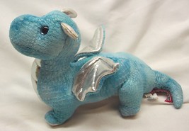 Douglas Soft Blue &amp; Silver Dragon 7&quot; Plush Stuffed Animal Toy - £11.62 GBP