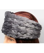 Womens Fur Headband Ski Ear Muff Head Warmer Sequined Gray One Size - £7.78 GBP
