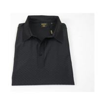 Men's Polo Shirt By Moderno Checker Satin Short Sleeves MJP-106 Black image 5