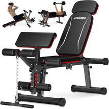 Relispo Adjustable Weight Bench with Leg Extension and Leg Curl, 1200 LBS Workou - $647.99