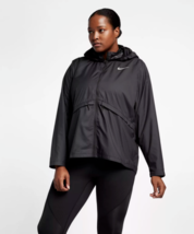 Nike AO8673 010 Repel Black Running Windbreaker Jacket Womens Plus Size 1X - £48.93 GBP