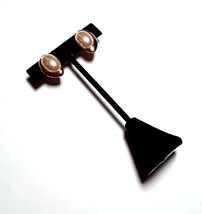 NAPIER Faux Pearl Gold Tone Clip On Screwback Stud Teardrop Earrings EUC - $11.34
