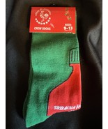 Sriracha Hot Sauce Crew Socks Size 9-13 Green &amp; Red Rooster Bottle Desig... - $13.31 CAD