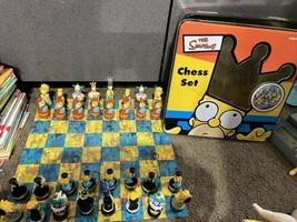 The Simpsons Chess Set Tin 1998 Cardinal Brand Vintage Complete - £19.71 GBP