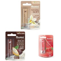 Combo Himalaya Strawberry Shine + Cocoa + Vanilla Lip Care Lip Balm 4.5 Gm Each - £19.08 GBP