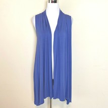 LOGO Layers By Lori Goldstein Drape Front Vest Cardigan Womens Size XS Purple  - £15.81 GBP