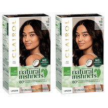 2-New Clairol Natural Instincts Non-Permanent Hair Color - 3 Brown Black - 1 Kit - £20.72 GBP