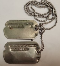 Korean War US Army Dog Tags on Chain Weickenand  - £38.72 GBP