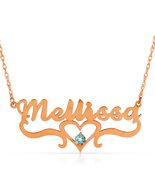 14K. SOLID GOLD PERSONALIZED NAME WITH BLUE TOPAZ - $866.24