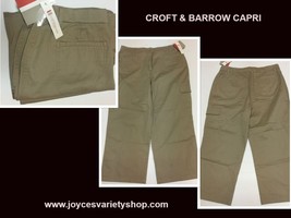 Croft &amp; Barrow Khaki Beige Capris NWT 12 AVE. - £11.05 GBP