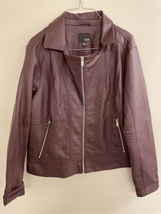 Faux Leather Moto Jacket-a.n.a A New Approach-Wine Zipper Dmg Disc Large... - $24.75