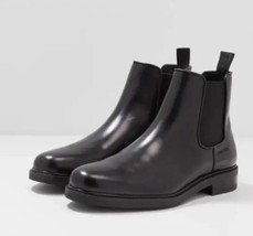 NEW Calvin Klein Men&#39;s Brayden Chelsea Boot Black Leather Size 10.5 - £90.89 GBP