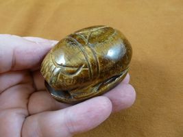 (Y-SCA-702) brown Scarab beetle bug gemstone carving love Egyptian bugs ... - $19.74